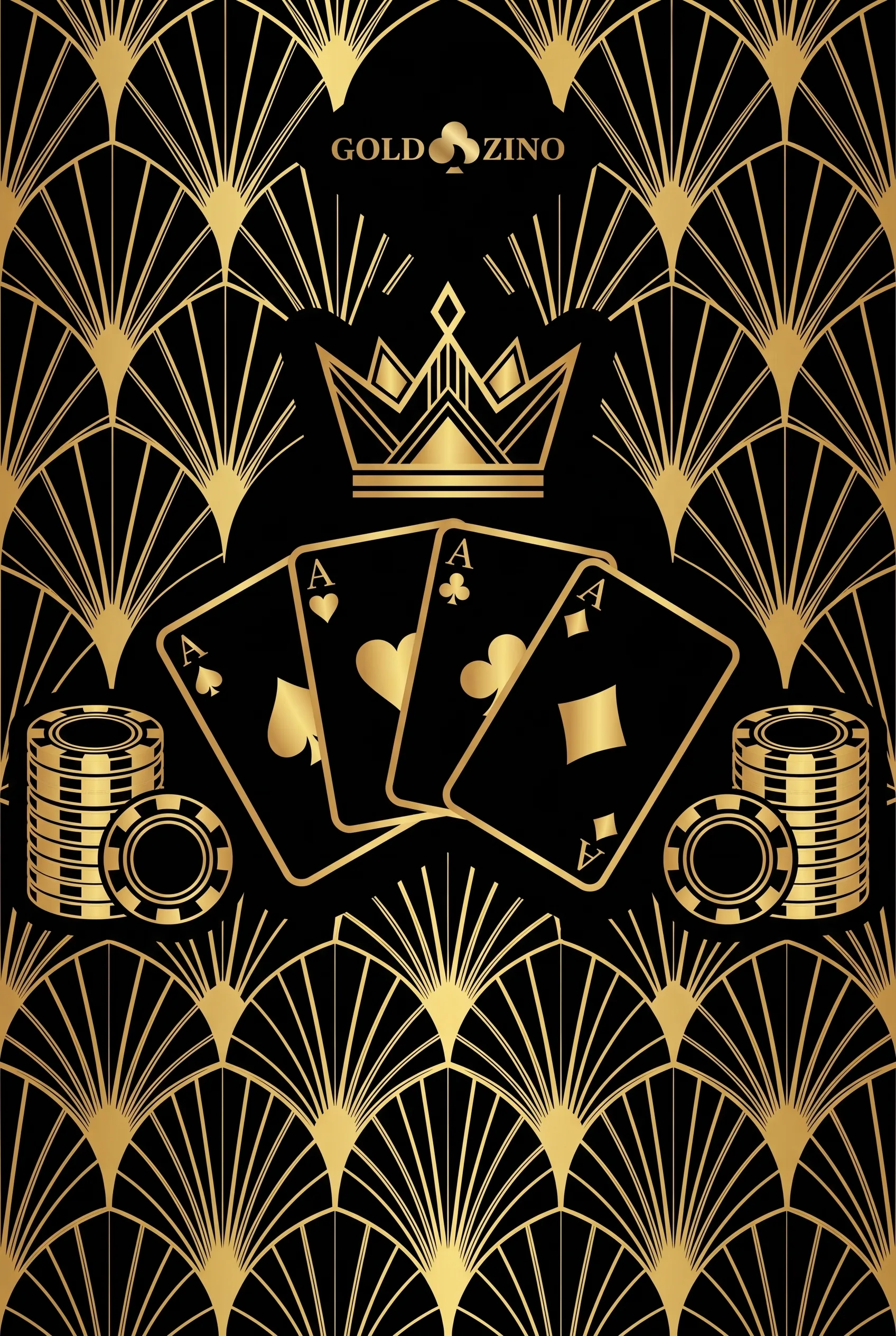 GoldZino live casino in a gold art deco illustration