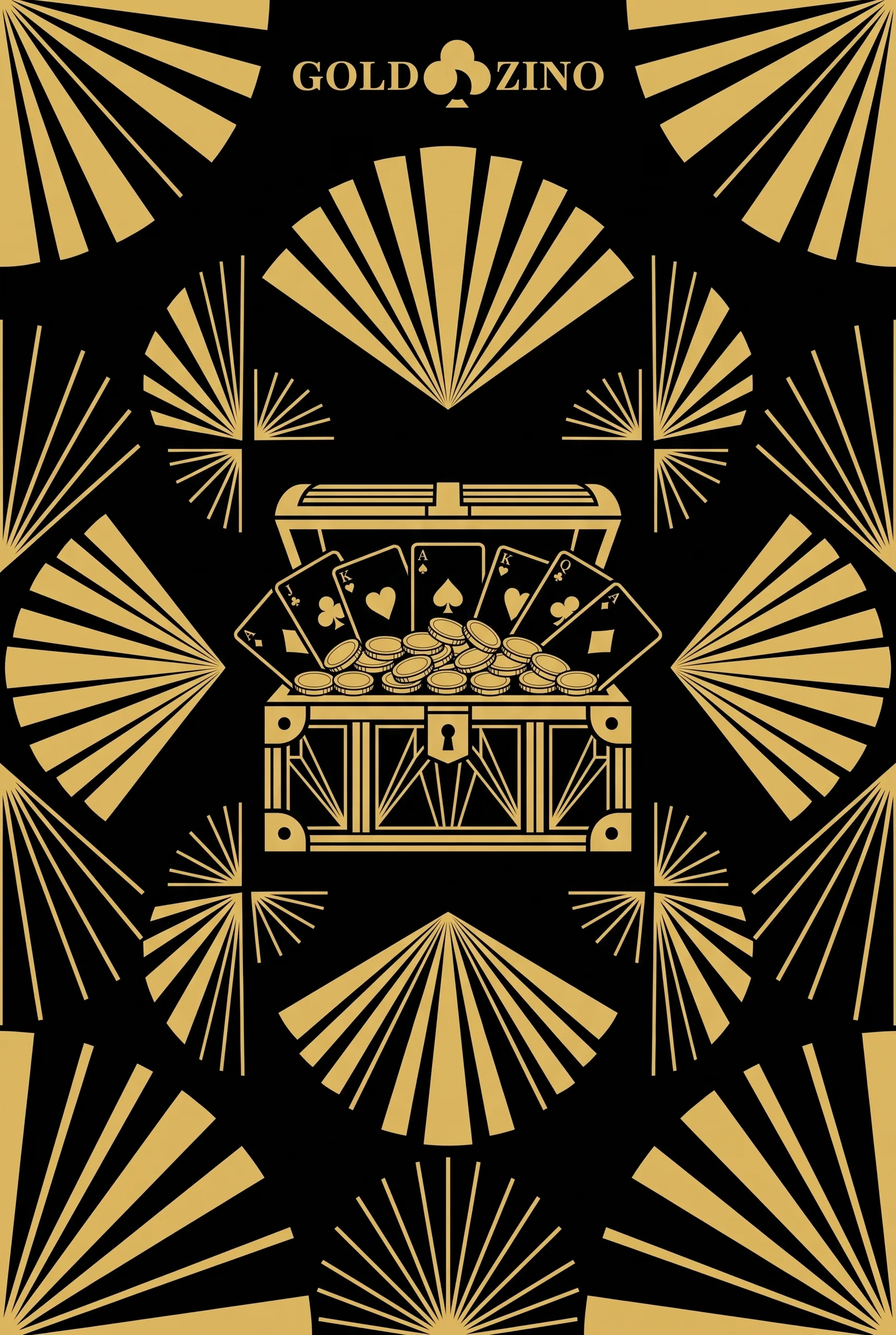 GoldZino welcome bonus in a gold art deco illustration